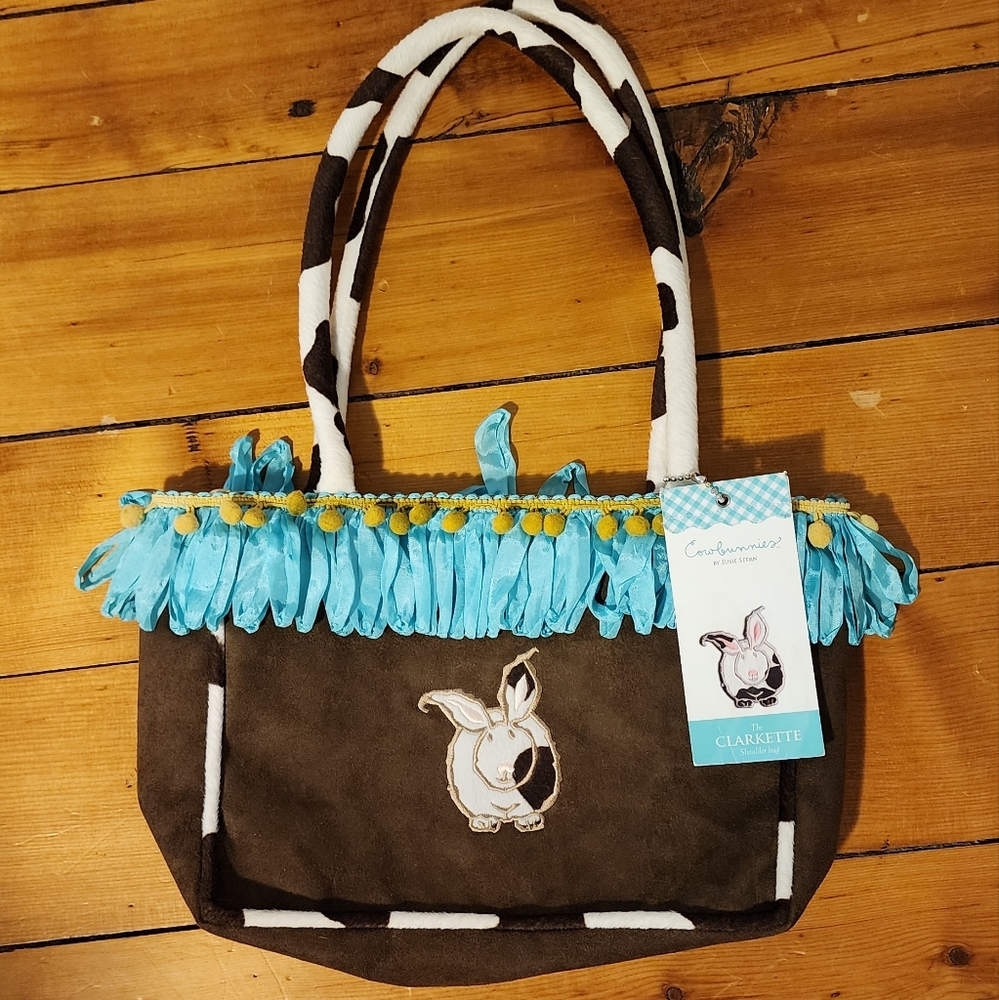 NWT Susie Stern Cow Bunnies Shoulder Bag